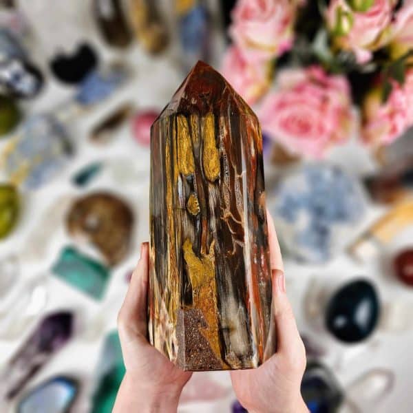 Krystaly a svíčky Dória zkamenělé dřevo