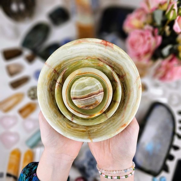 Krystaly a svíčky Dória - Onyx Aragonit sada misek