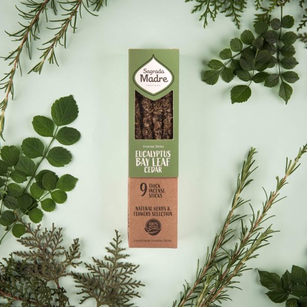 Vonné tyčinky Sagrada Madre - Incienso Eucalyptus, Laurel, Cedr