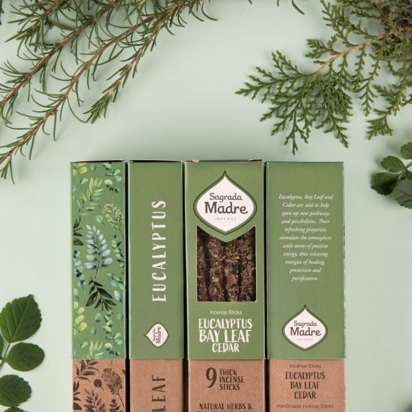 Vonné tyčinky Sagrada Madre - Incienso Eucalyptus, Laurel, Cedr